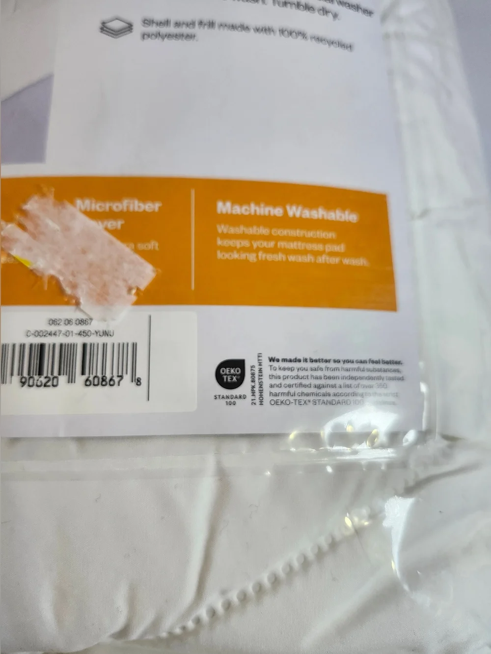 Microfiber Mattress Pad - White by (No Brand) Open Box
